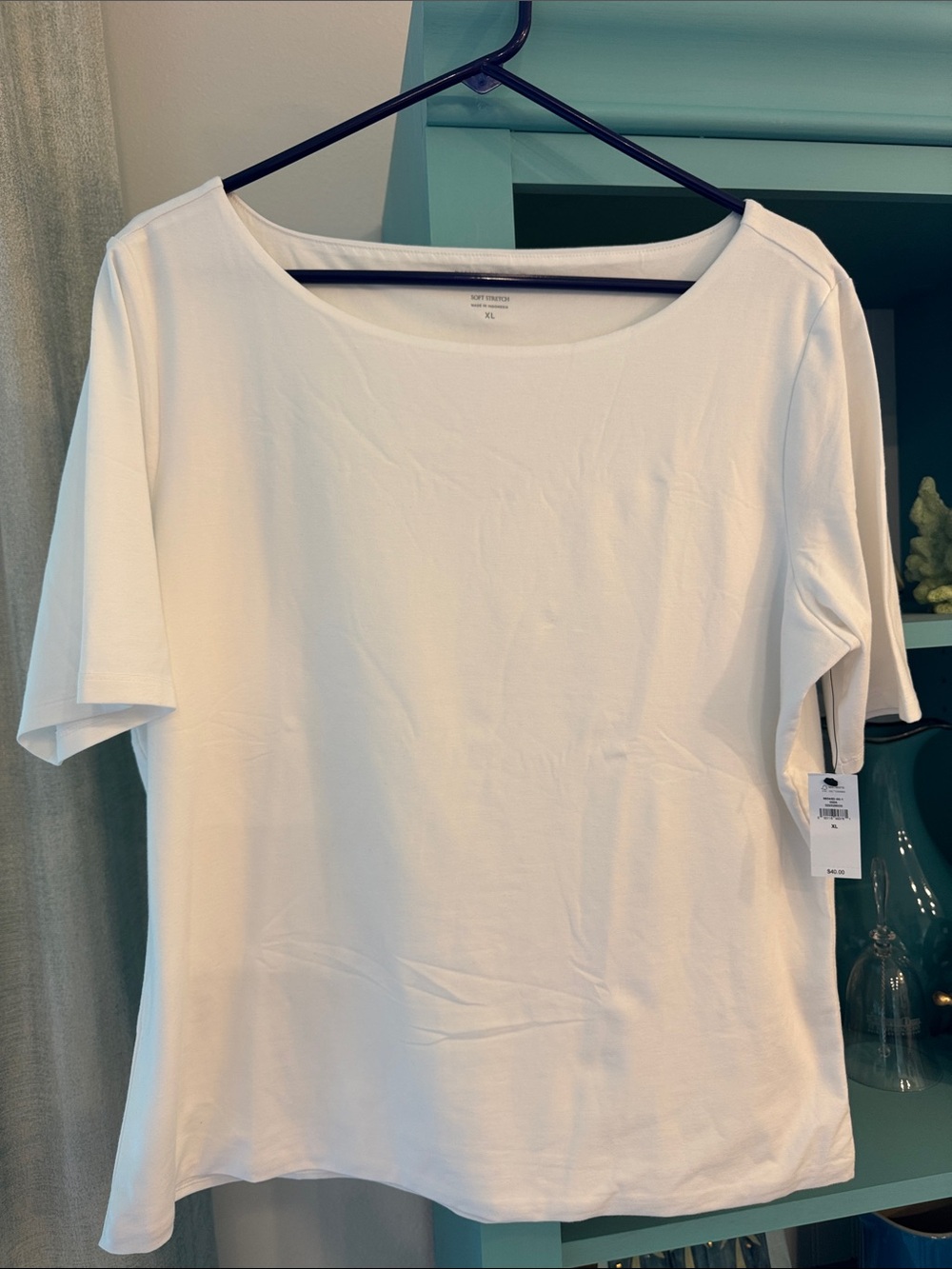 Banana Republic Women's White Scoop Neck Short Sleeve Top XL - NEW WITH TAGS